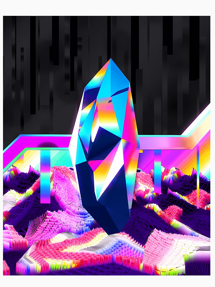 Iridescent Glitched Crystal Abstract Art by vppmwwwf26
