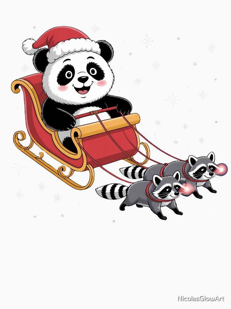 Santa Panda with Raccoons by NicolasGlowArt