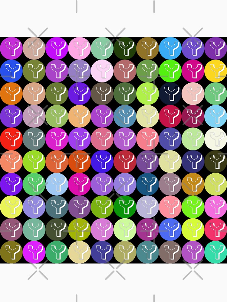 letter Y - Abstract line art, geometric shapes,  polygon and circles lineart collection  (colored) #71 by Henri Le Vatius