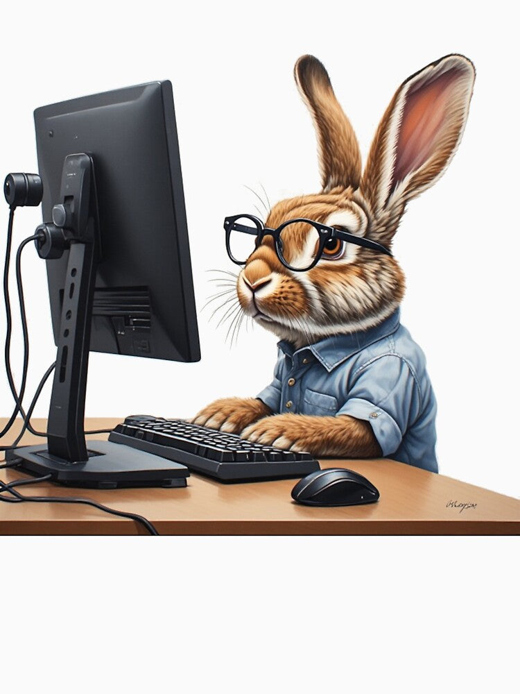 Fancy rabbit, a design for the pet love of rabbits and the computer geek by PiperParrot