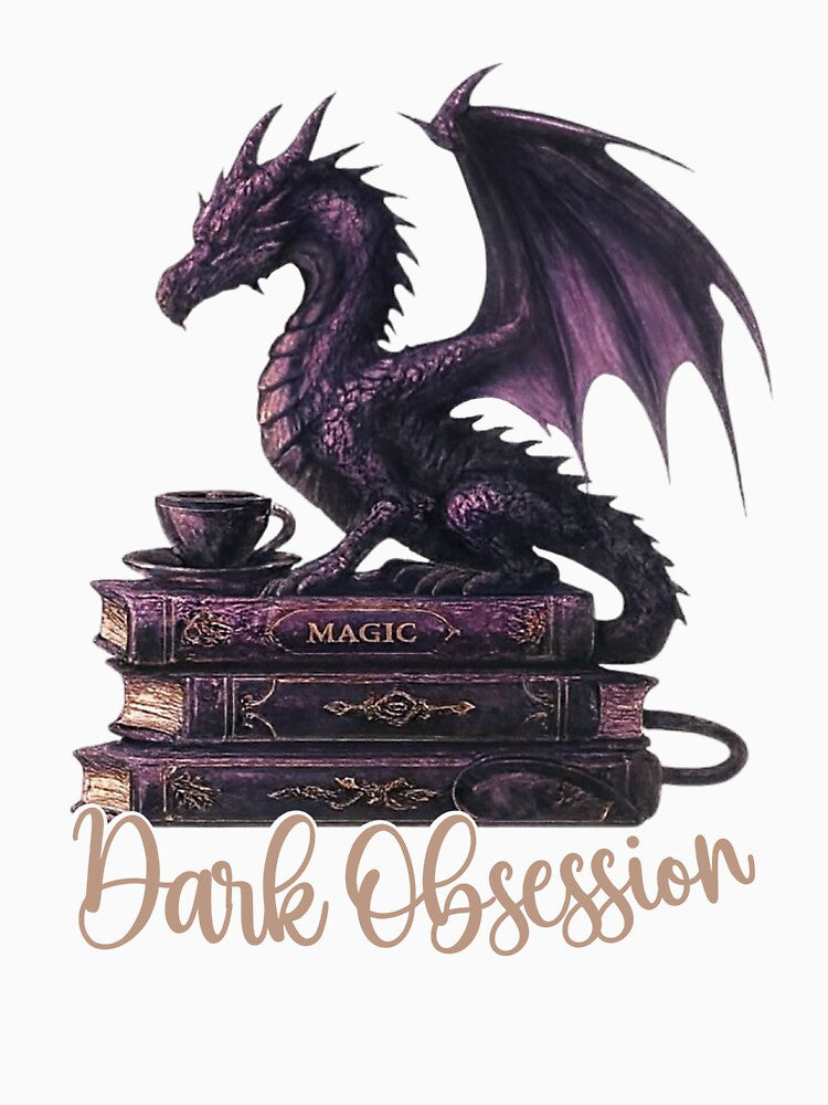Dark Romance Book Dragon Art by CottonandQuill