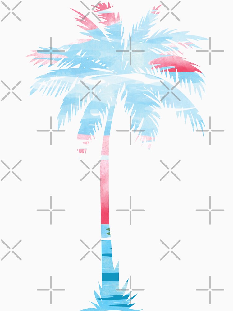 Palm Tree Pink and Blue Clouds by Unaiza Khalid