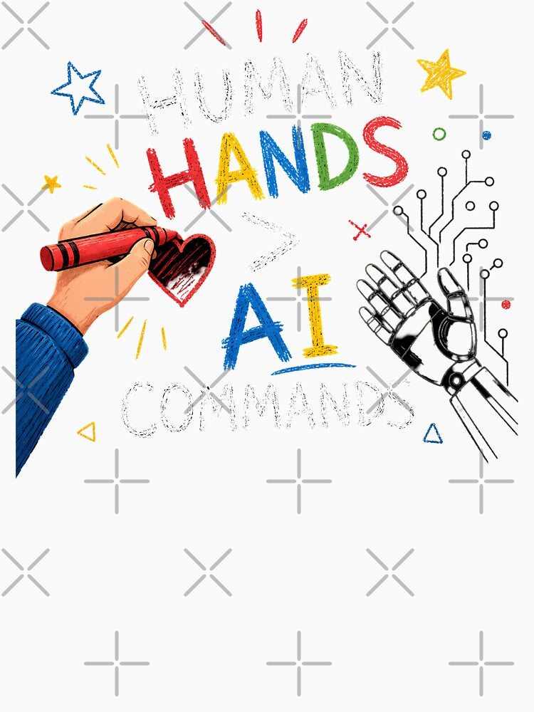 Human Hands AI Commands Pro Human Creativity Crayon by chattsuede