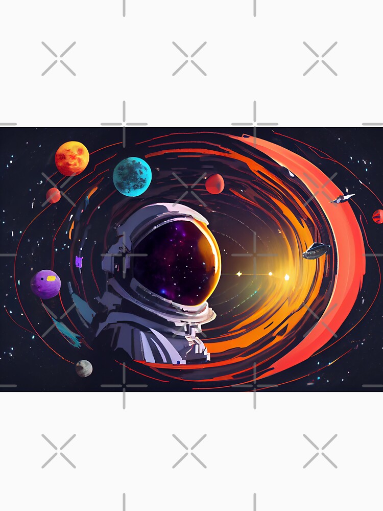 Solar system. Colorful planets, galaxy and universe. Astronaut in space. Space cartoon by anytka
