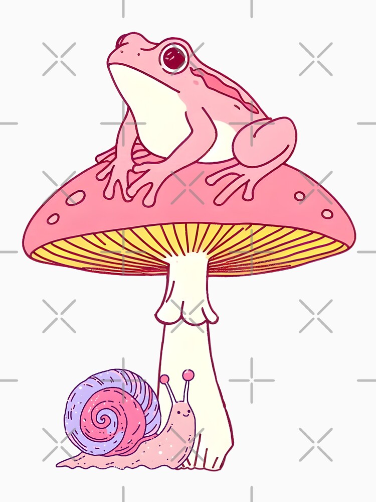 Frog on mushroom with snail by FurryFantasy