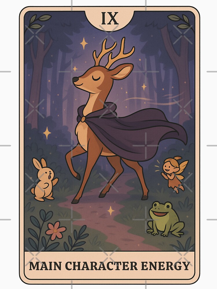 Card IX – Main Character Energy  | Whimsical Forest Tarot Card | Cottagecore Fantasy Art by SONandMOONcreationsAU