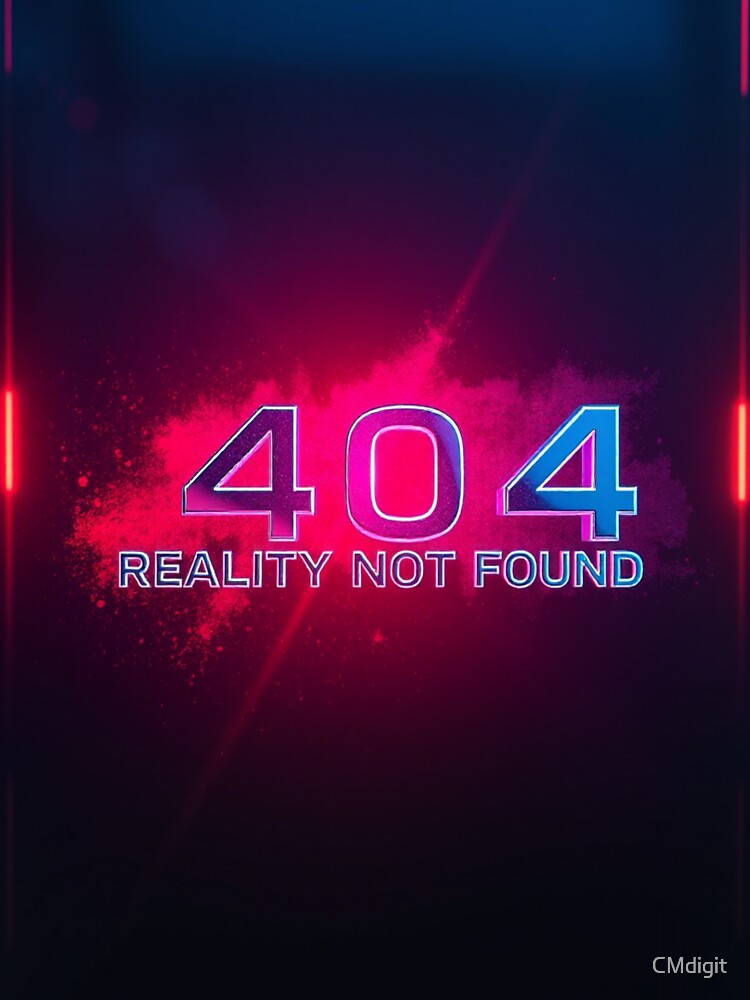 404 Reality Not Found – Y2K Chrome Glitch Design by CMdigit