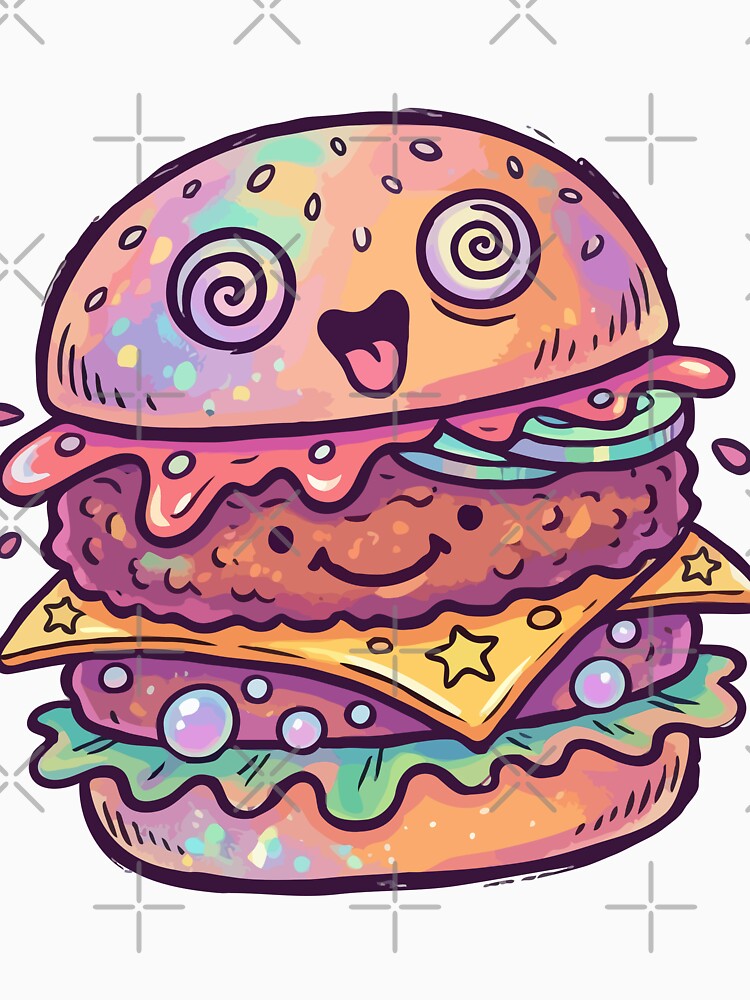 Multi-Faced Iridescent Rainbow Sandwich by Emegan Print Art
