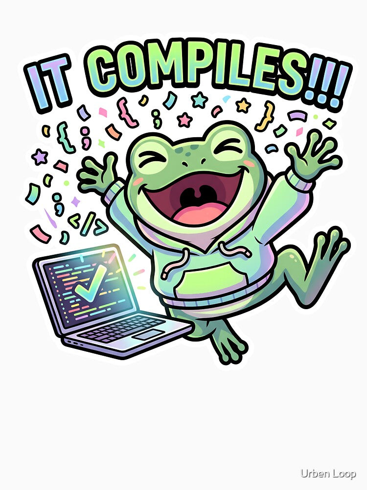 It Compiles Frog Coder Cute Programmer Coding Humor by Urben Loop