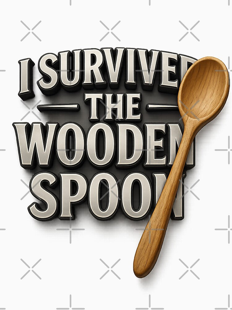 I Survived The Wooden Spoon | Funny Childhood Humor T-Shirt by InkognitoPrints