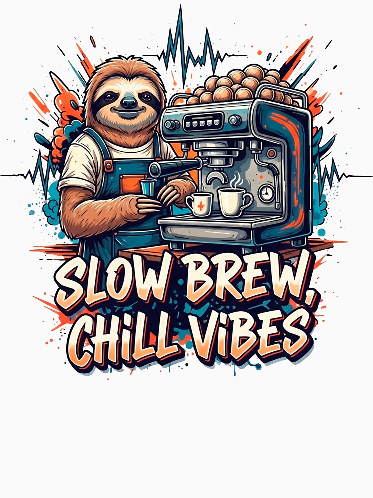 Sloth Coffee Slow Brew Chill Vibes Funny Barista Design by SholoStudio