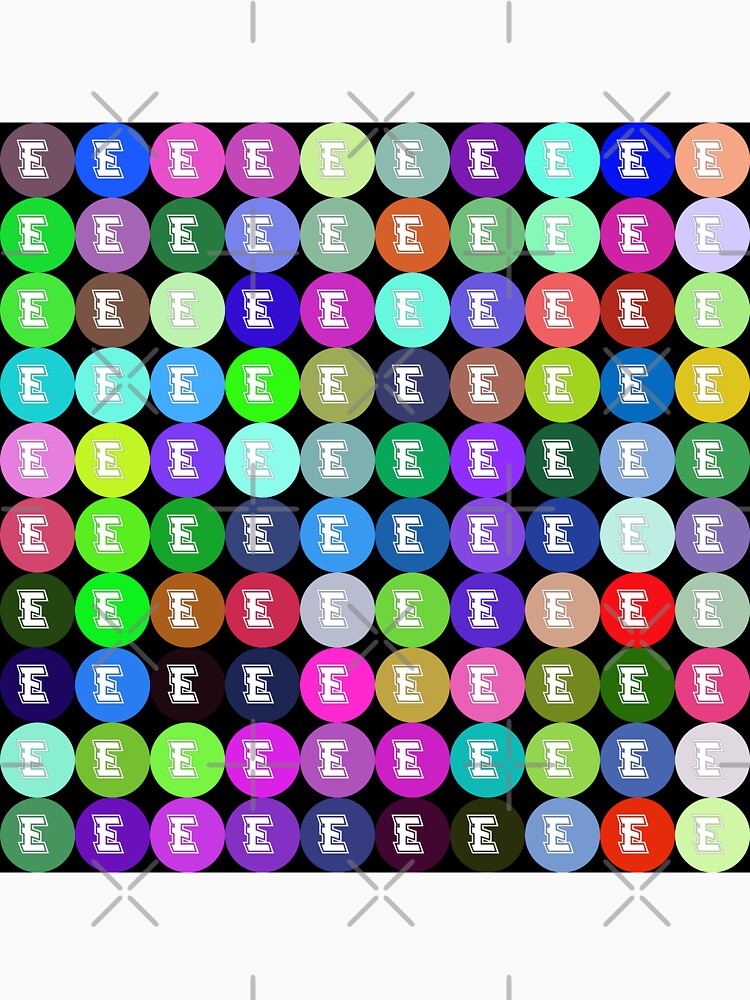 letter E - Abstract line art, geometric shapes,  polygon and circles lineart collection  (colored) #69 by Henri Le Vatius