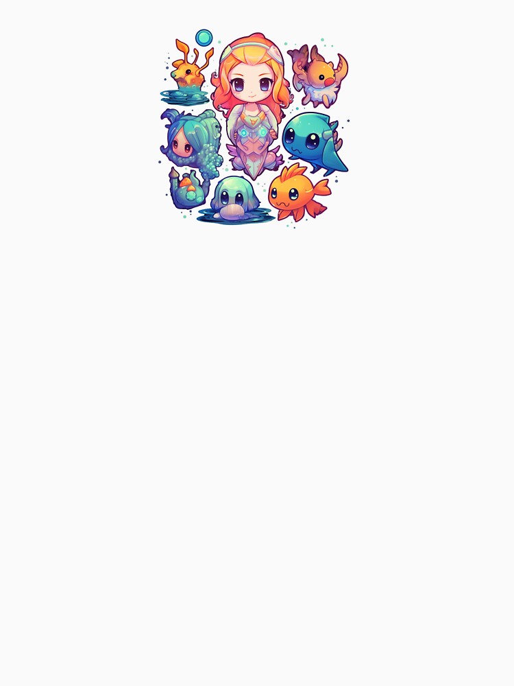 Cartoonish cute Sea girl and life by OLX4VA
