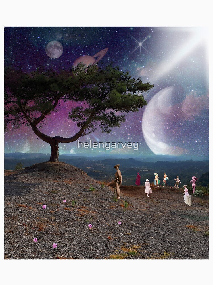 The eclectic gang hang out, in retro space collage by helengarvey