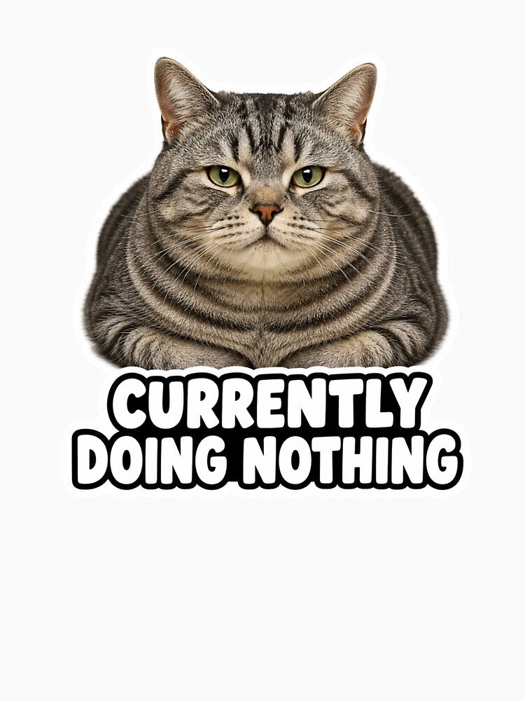 Currently Doing Nothing Funny Lazy Cat Meme by MoodyMeows