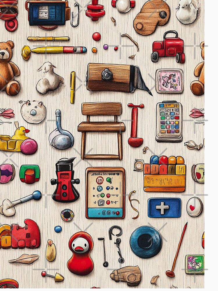 Nostalgic Toy Memories on Soft Wooden Background by Piotrek0001