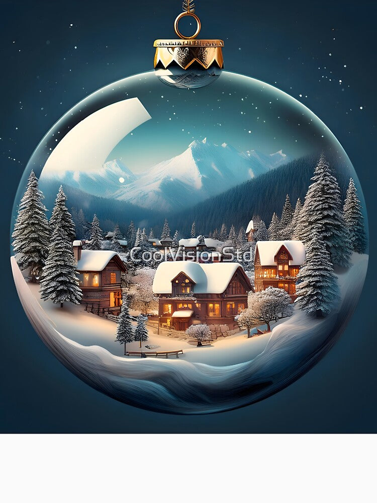 Enchanting Winter Village Ornament with Nostalgic Holiday Charm by CoolVisionStd