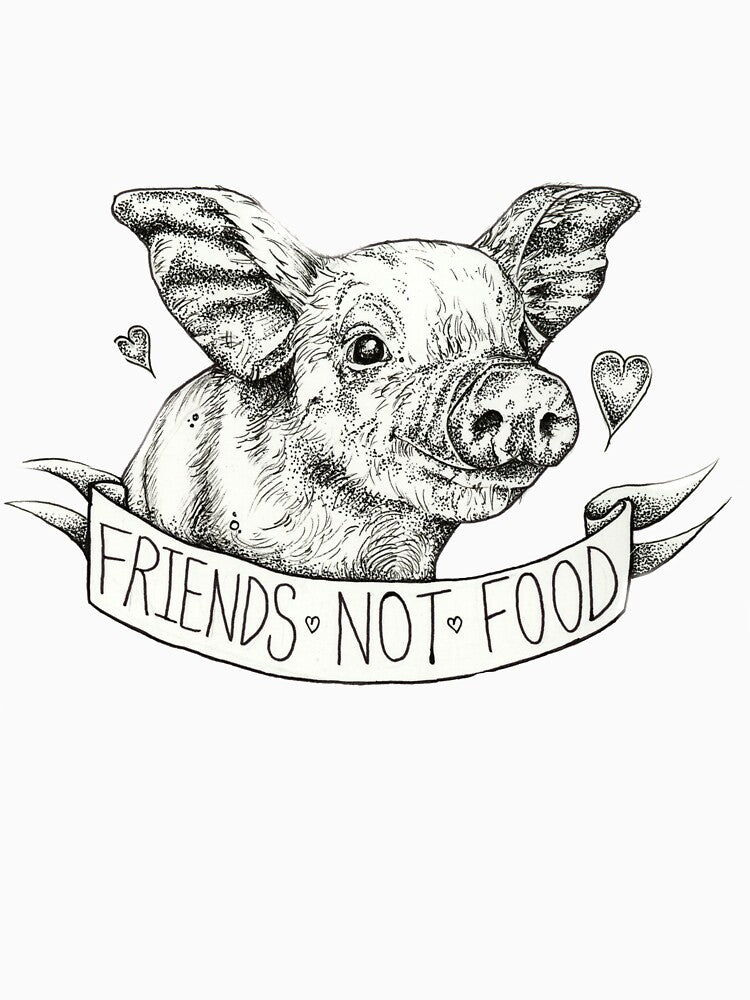 Friends Not Food Vegan Piglet by amyhey