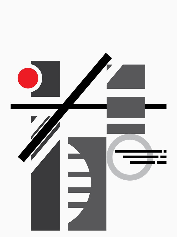 Futuristic Minimalist Geometric Abstract Art – Rectangles, Circles & Stripes by GTArchilance25