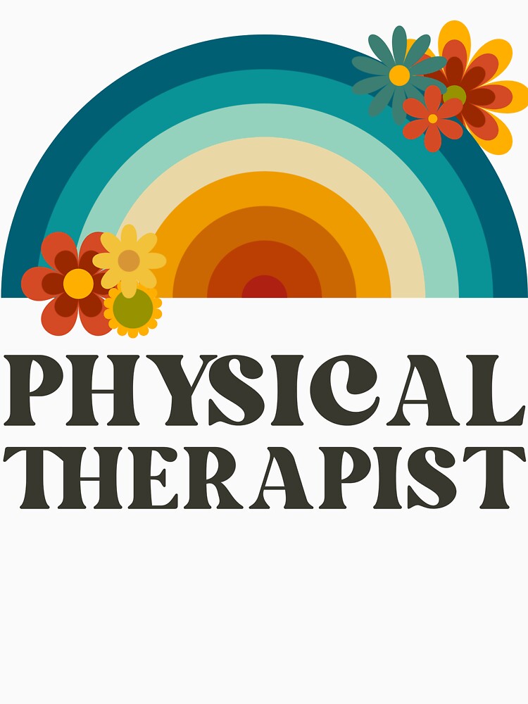 Physical Therapist Retro Flowers Vintage Rainbow by AsinusAS