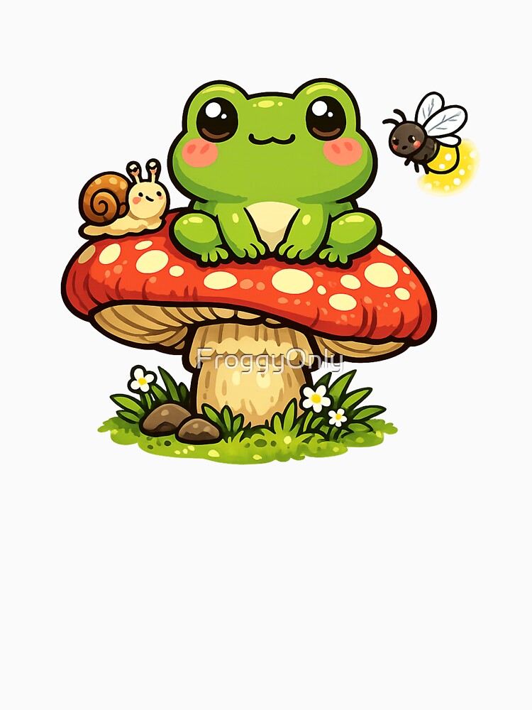 Frog and snail on a mushroom by FroggyOnly