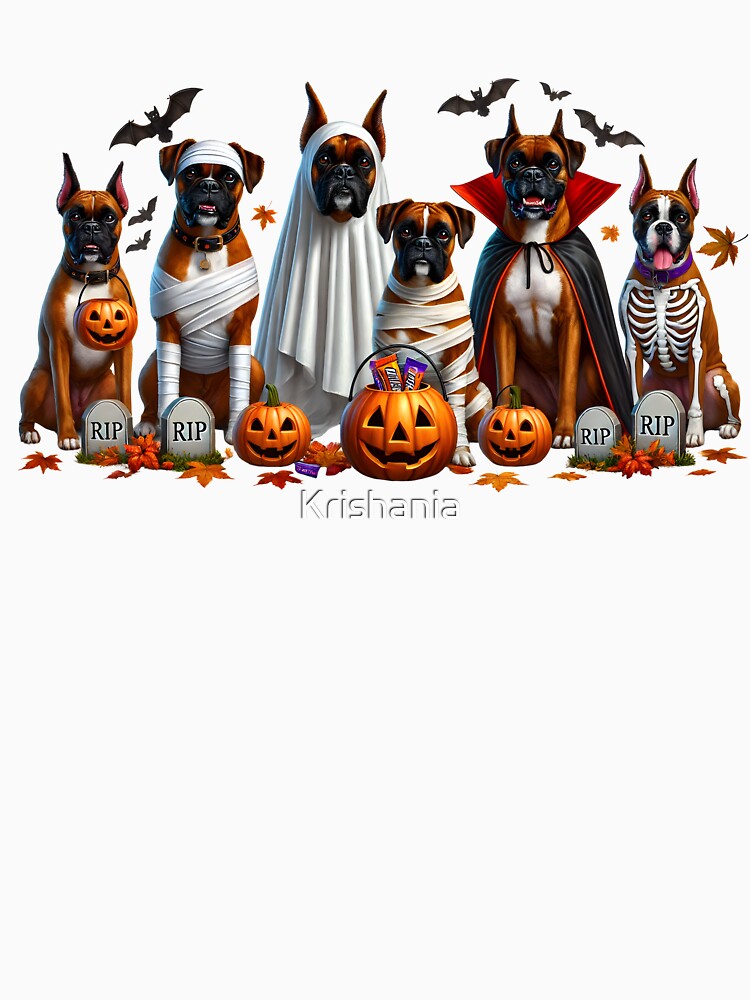 Funny Boxer Dog Halloween Dog Lover by Kimberley King Art  King Art