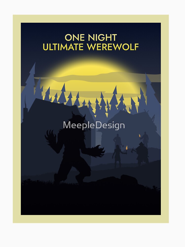 One Night Ultimate Werewolf - Board Game - Minimalist Travel Poster Style - Board Games Art by MeepleDesign