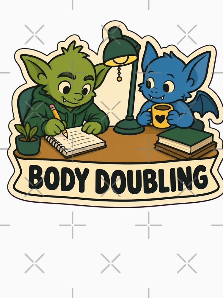 Body Doubling Buddies | Funny ADHD Neurodivergent Humour Doodle by StickyGuys