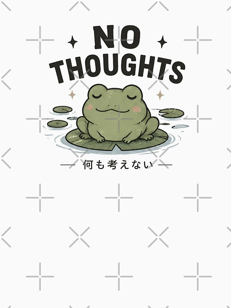 No Thoughts - Cute Frog by AnteesocialTees