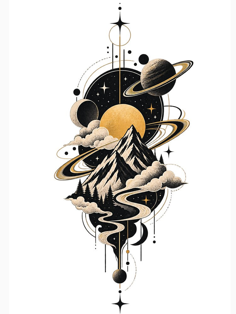 Retro Cosmic Mountain Emblem by moditeck