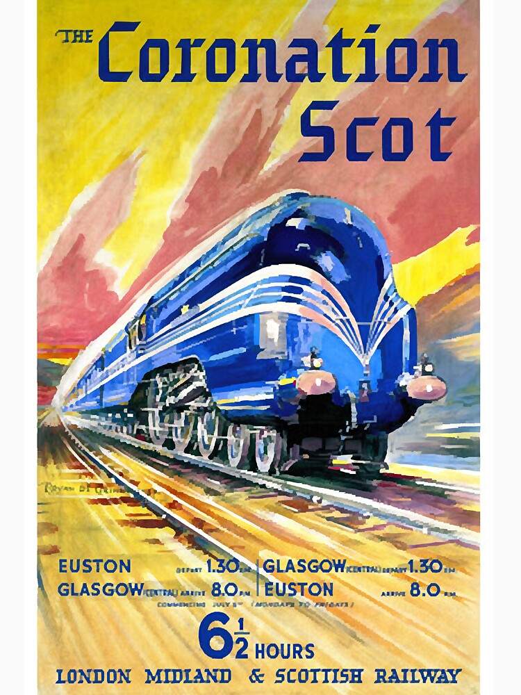Vintage Travel Poster England The Coronation Scot by nyCatron00