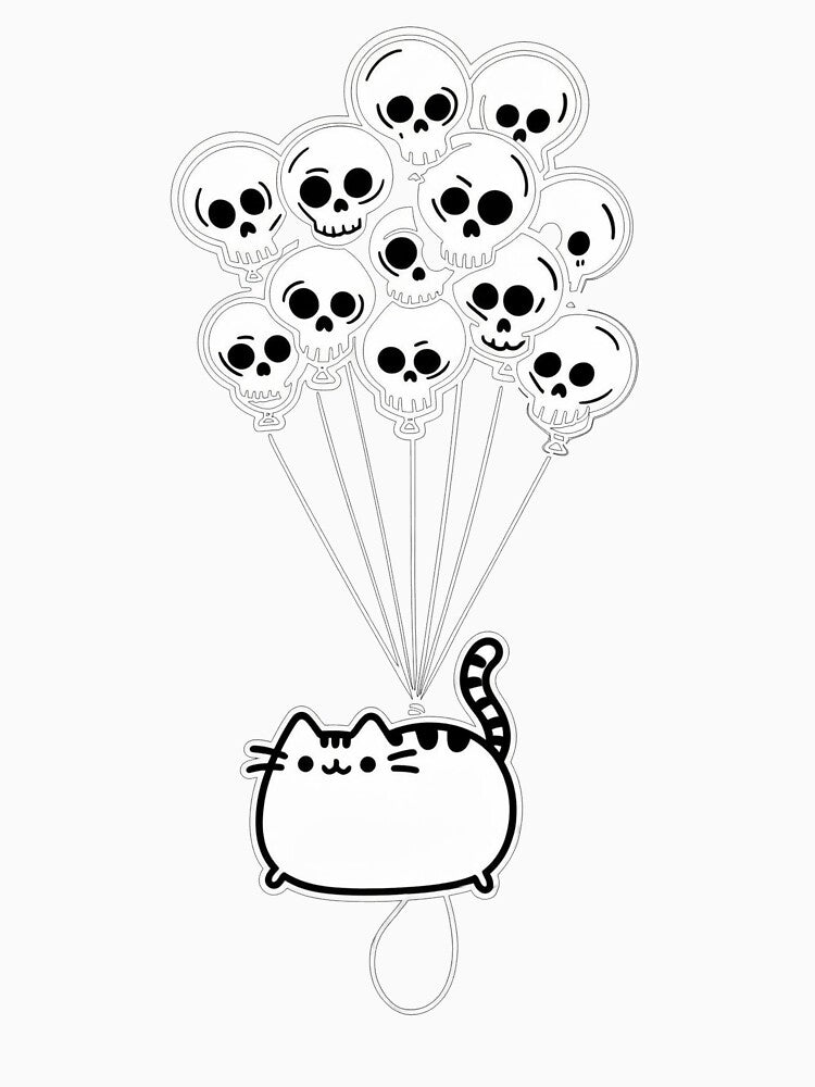 Skull Balloon Cat,Cat Loaf by Kina-design