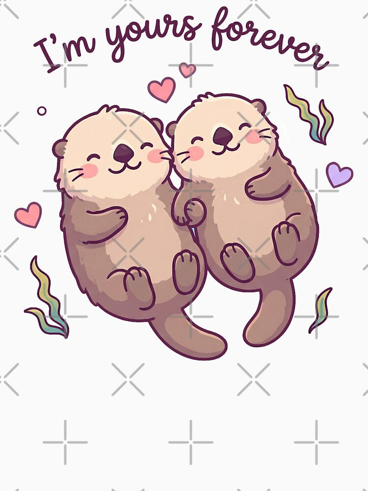 Cute Otter Couple in Love – Valentine’s Romantic Gift Design by Nice Vibes Prints
