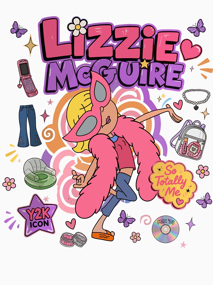 Lizzie Totally Me Y2K Collage Retro Cartoon Fan by DarylPope