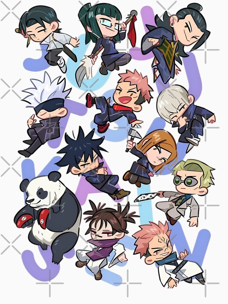 Cute Chibi Jujutsu Sorcerers – Kawaii Anime Squad Illustration by Dyan4