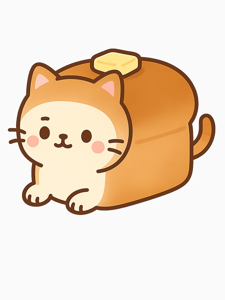 Toasted Loaf Cat – Kawaii Chubby Cat with Butter Sticker by Tripconic