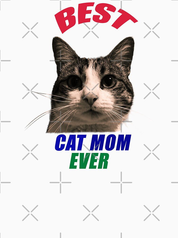Best Cat Mom Ever Cute Tabby Cat Portrait by TopShopTito