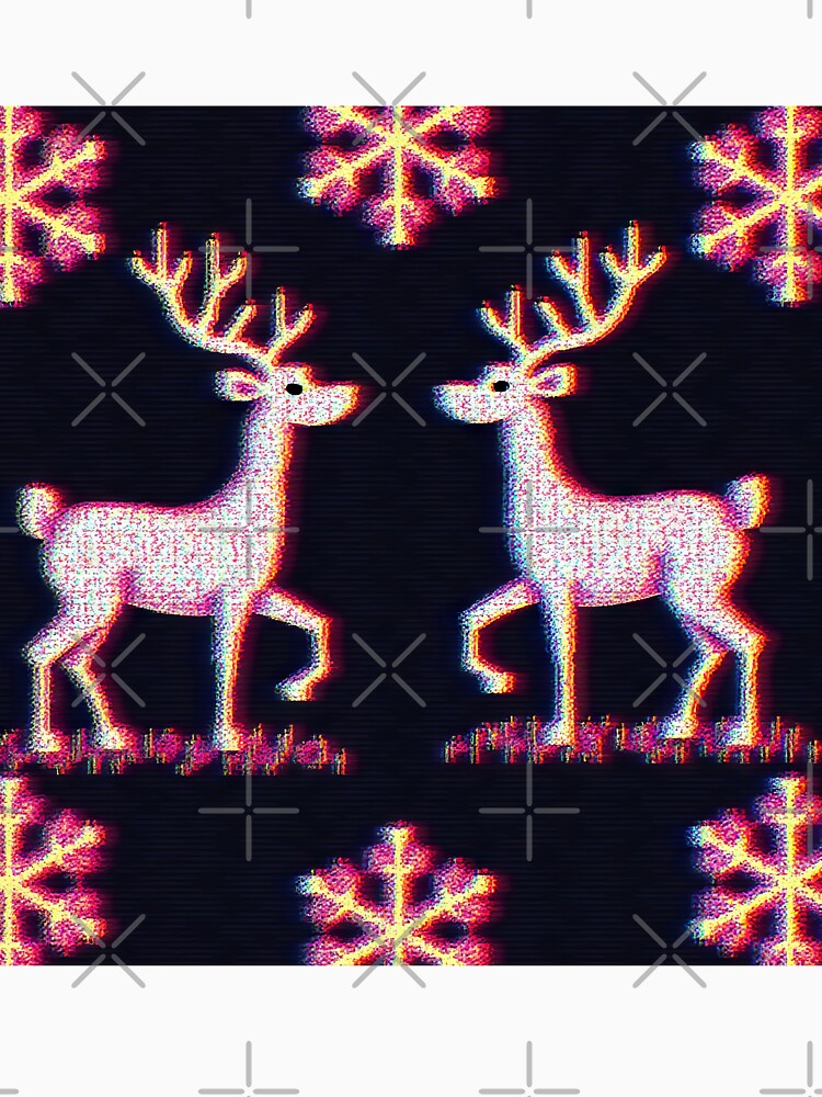 Glitched Reindeer – VHS-Style Ugly Christmas Sweater Pattern by Pixel  Playground