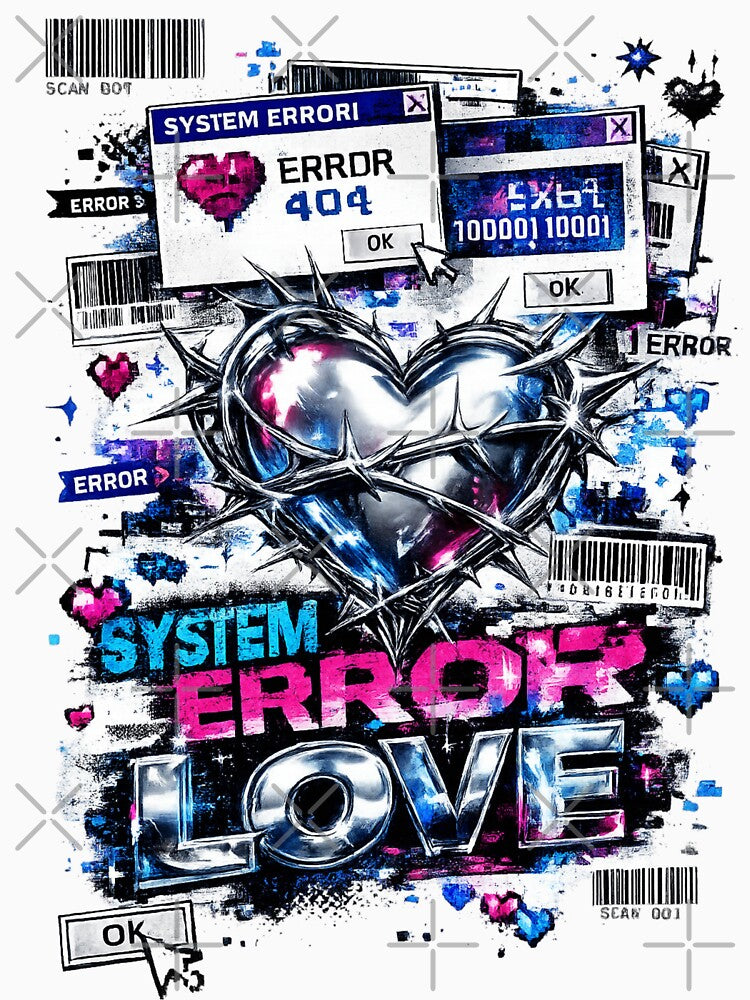 Matrix Cyber Heart Y2K Sticker Anti Design Tribal Art by zdzdesigner