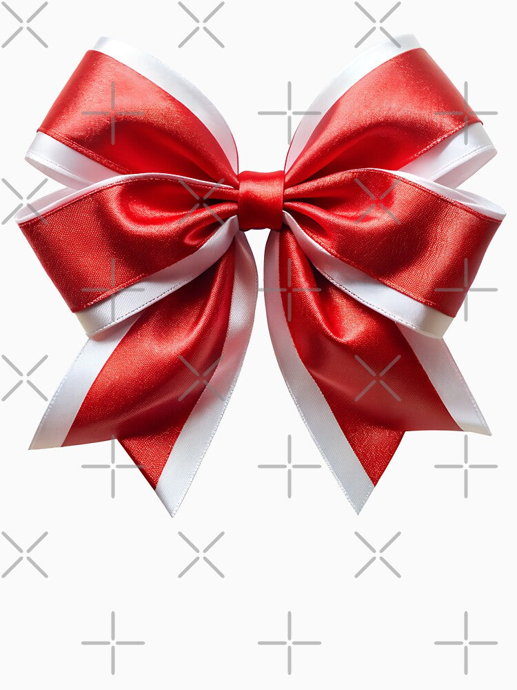 coquette aesthetic red and white satin bow by DuskTillDown
