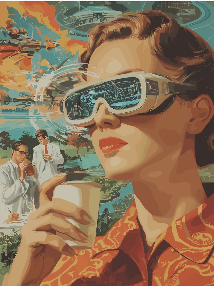 Morning Coffee in Virtual Reality - 60s Retrofuturism by bapupa