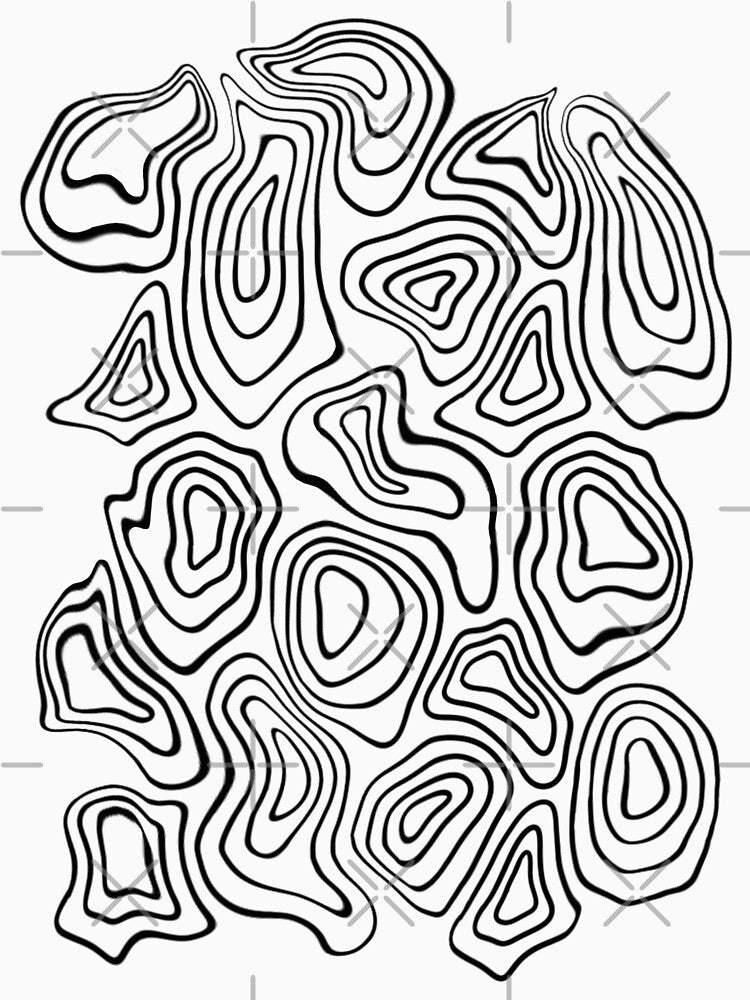 Black and White Minimalist Geode Drawing by velvetearth