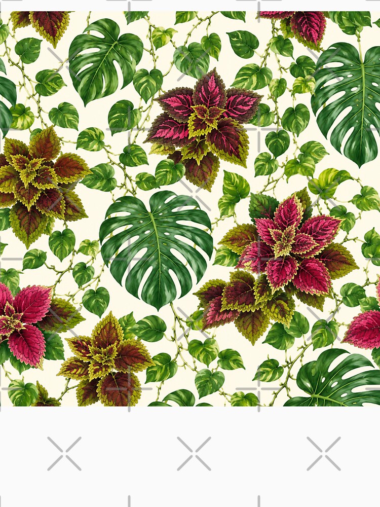 Tropical Monstera Coleus Pothos Botanical Pattern by NaphDesigns