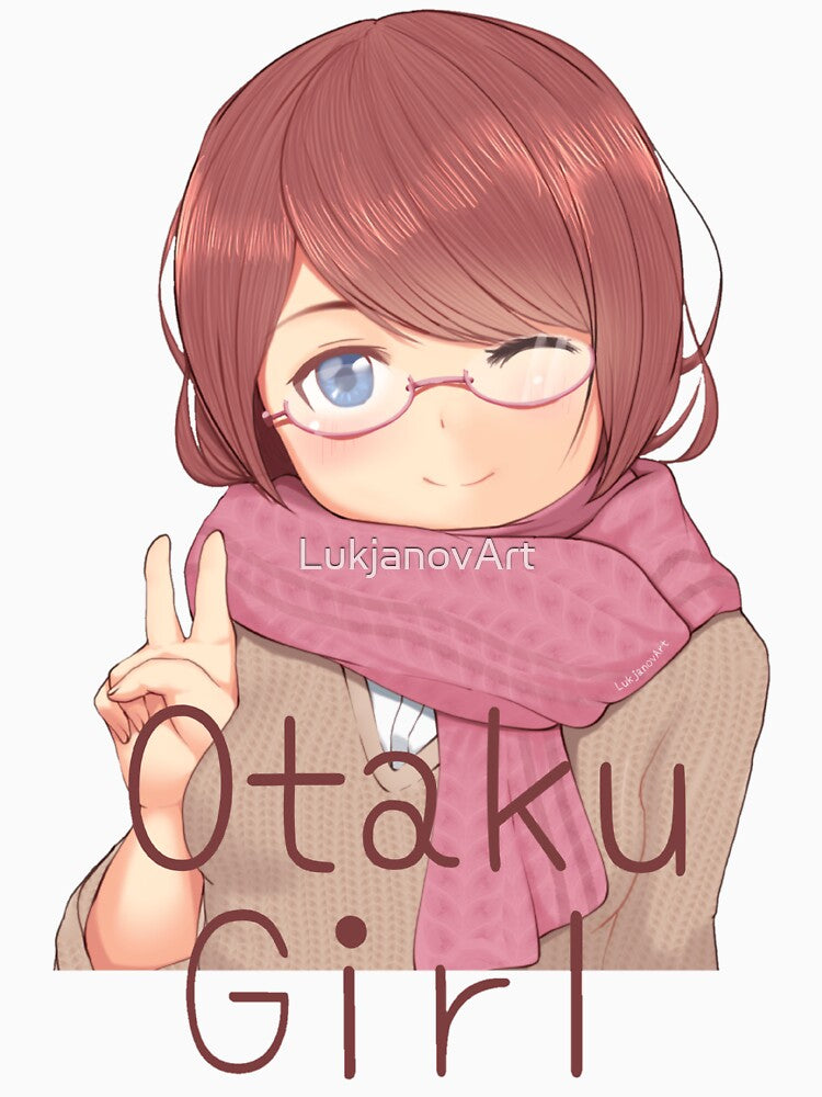 Kawaii Otaku girl manga lover by LukjanovArt