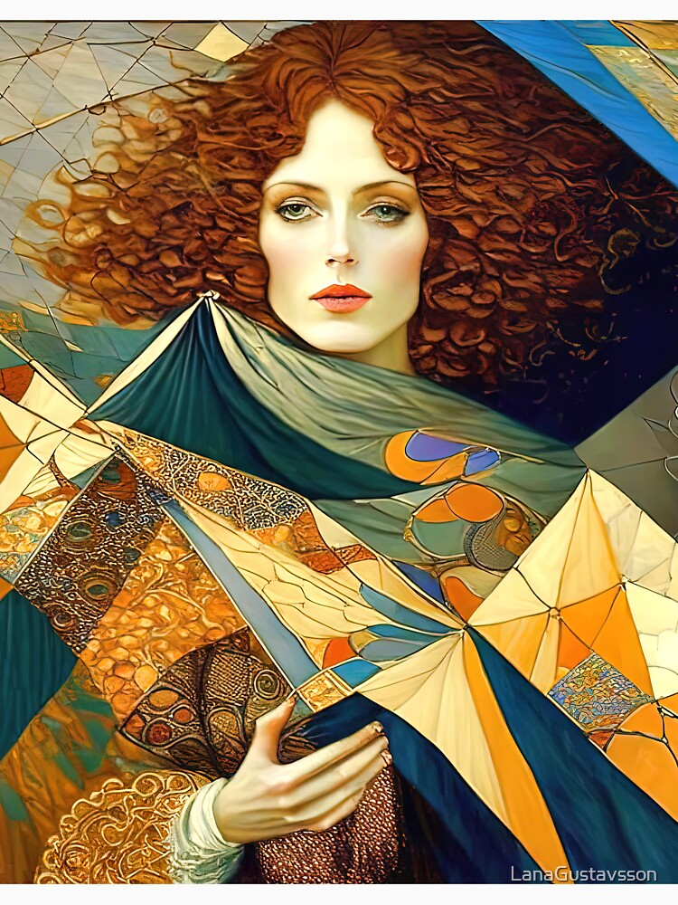 Vintage Style Red-Haired Girl With A Kite by LanaGustavsson