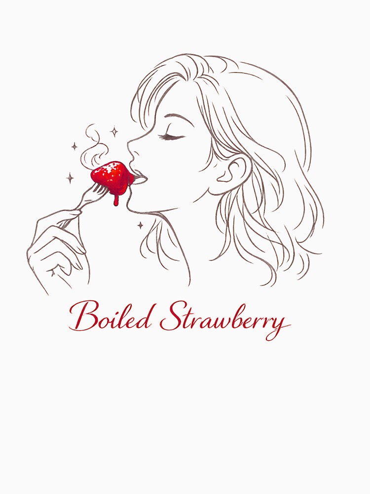 Minimalist Boiled Strawberry Woman Illustration by FANTASYoDarknes