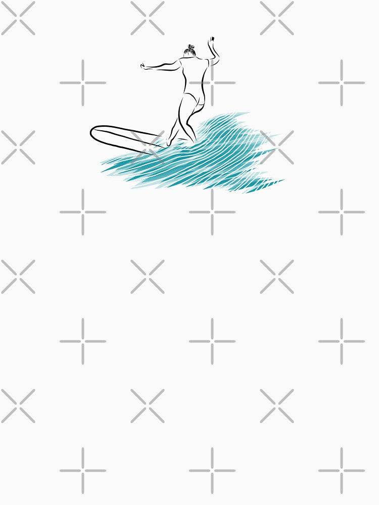 Longboarding surfing woman - minimalist design by Tropical Blood