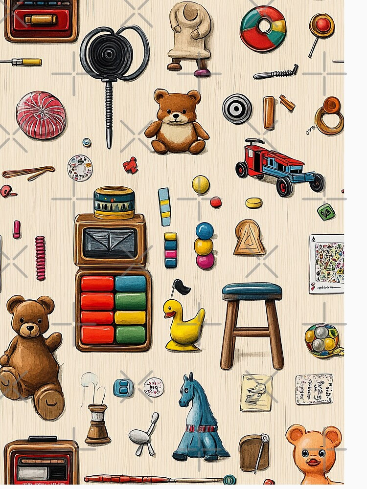 Dreamy Toy Assortment Capturing Playroom Nostalgia by Piotrek0001