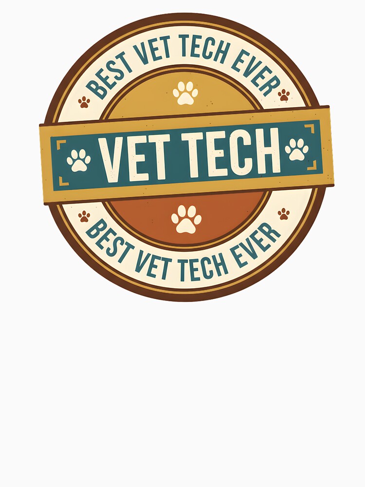Best Vet Tech Ever Retro Badge | Veterinary Technician Gift by CottonFirst