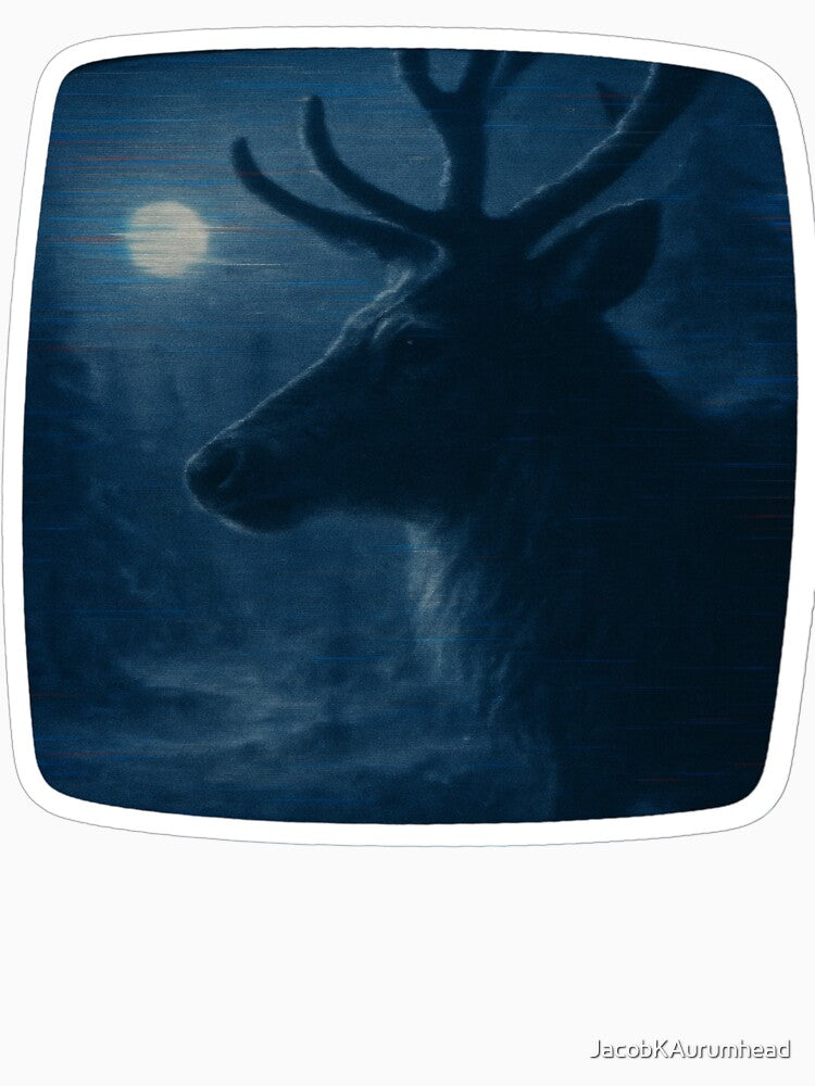 Glitched Xmas CRT – Winter Reindeer Gaze – Analog Glitch Nostalgia by JacobKAurumhead